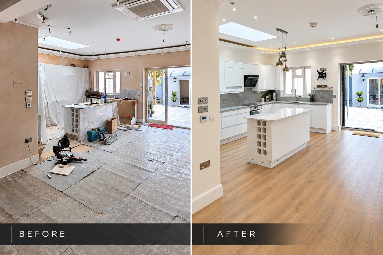 Kitchen renovation before and after — West London