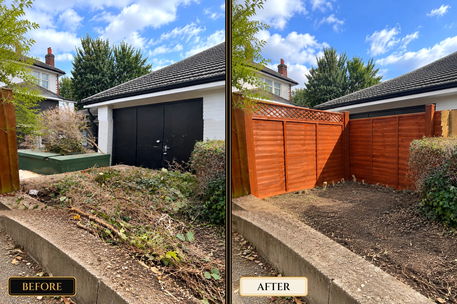 Overgrown garden cleared and landscaped — West London