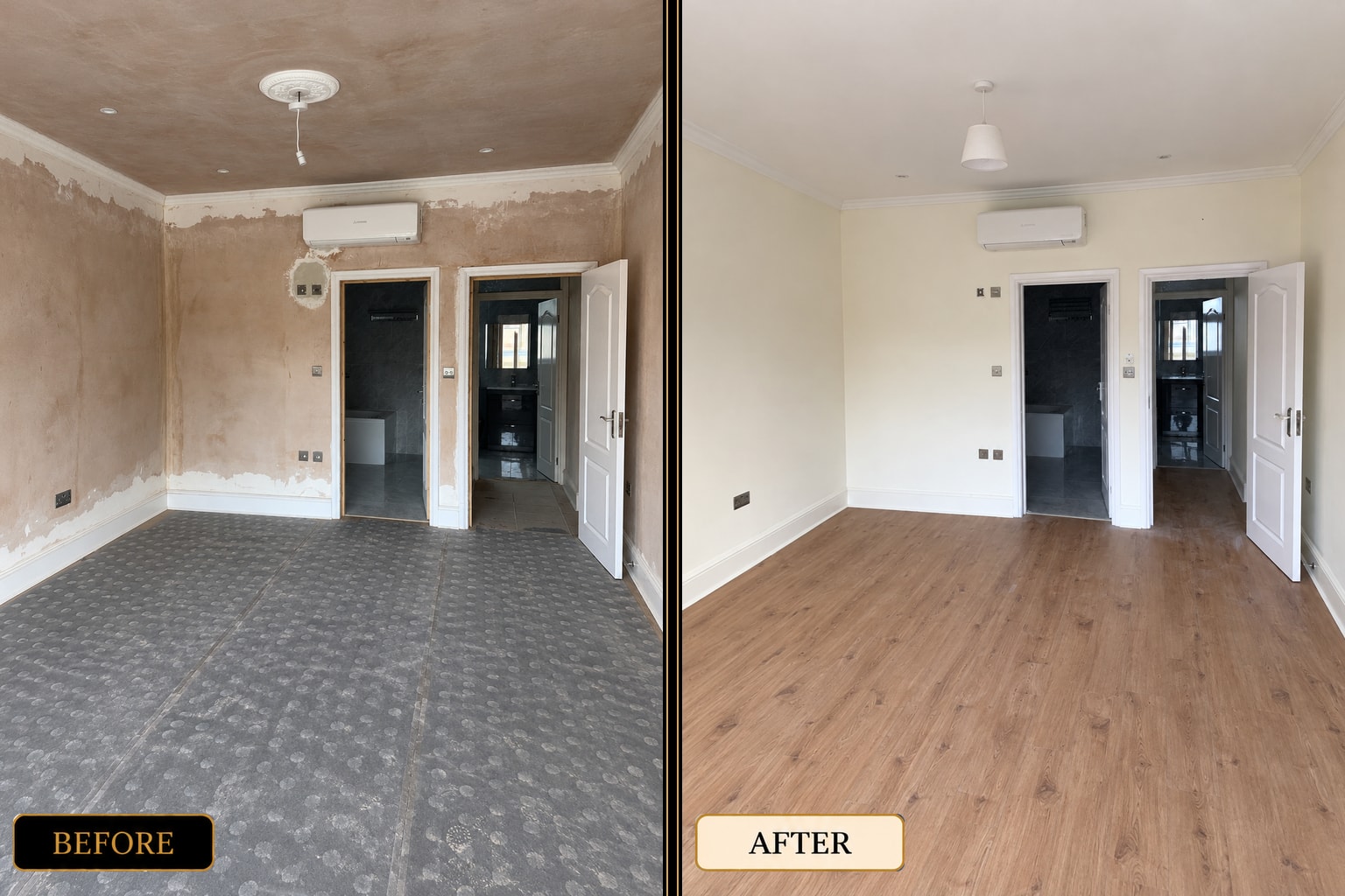 Wall painting and decoration before and after — West London