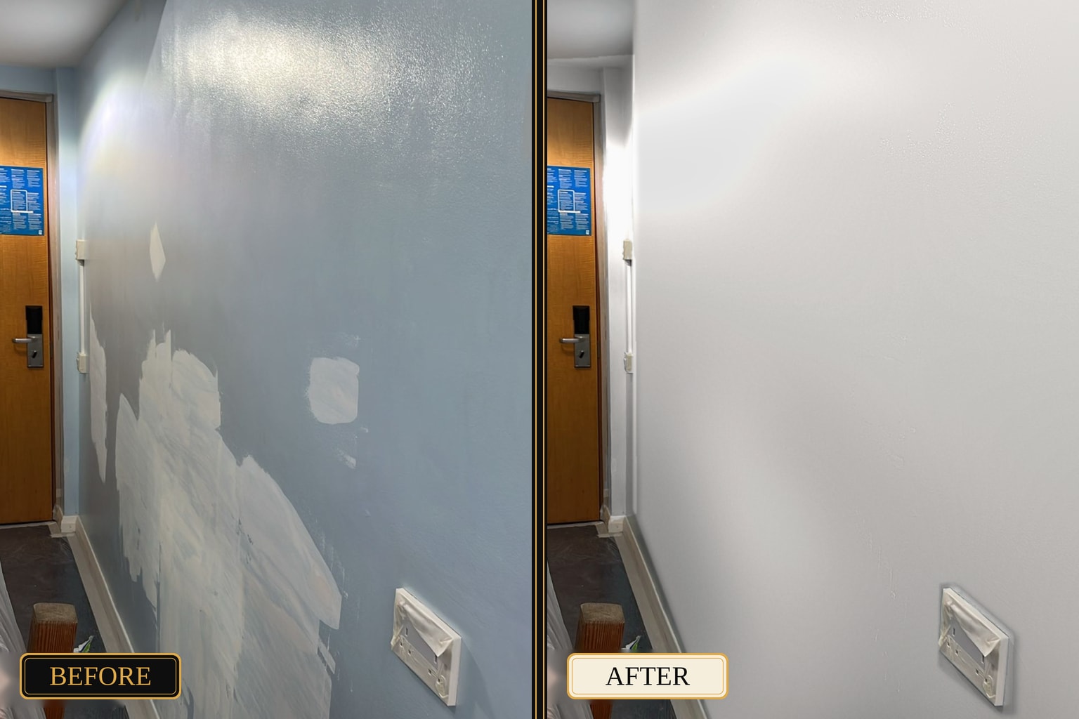Room painting and flooring renovation before and after — West London