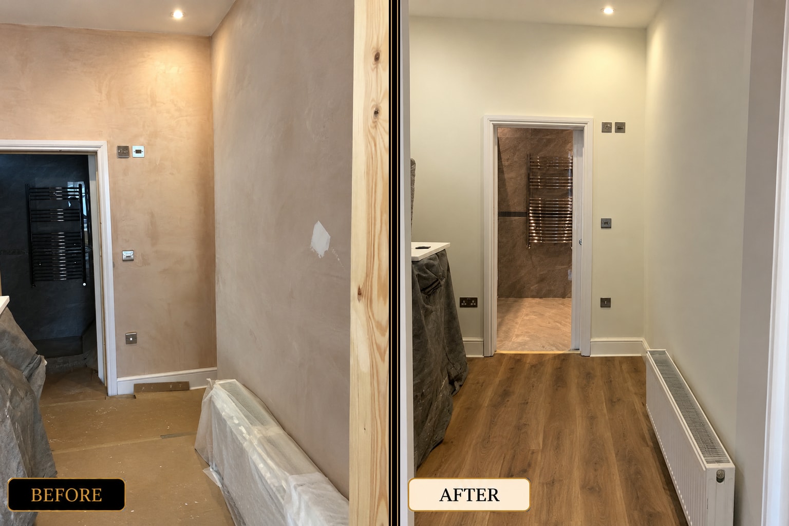 Room renovation before and after — West London