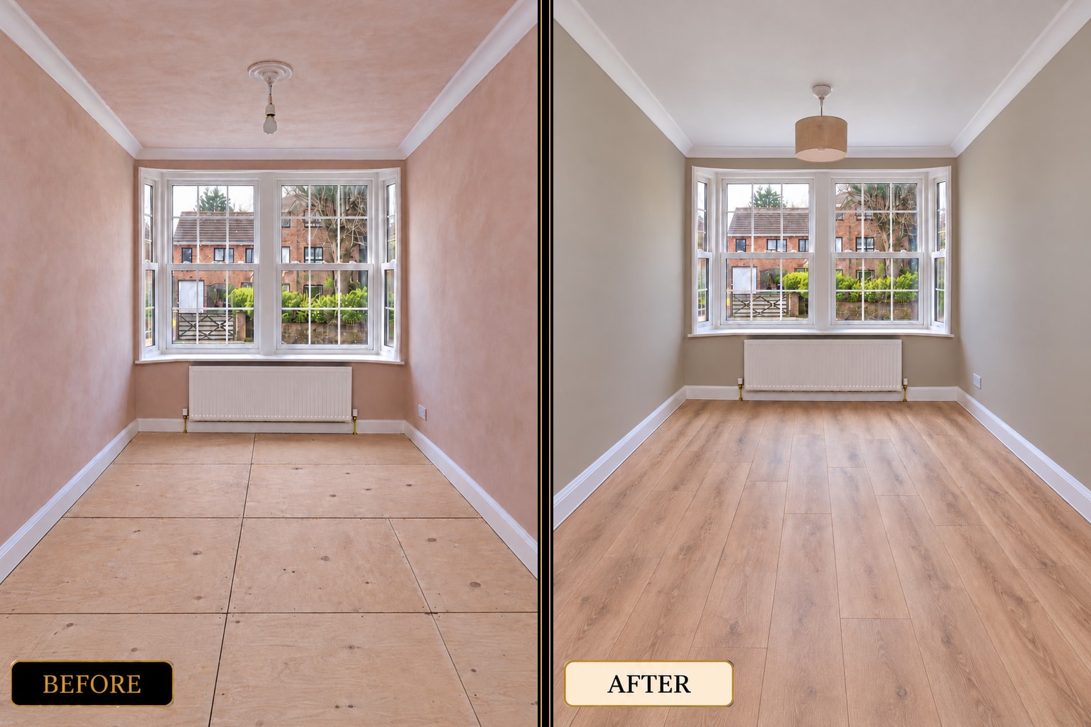 Room plastering and painting before and after — West London