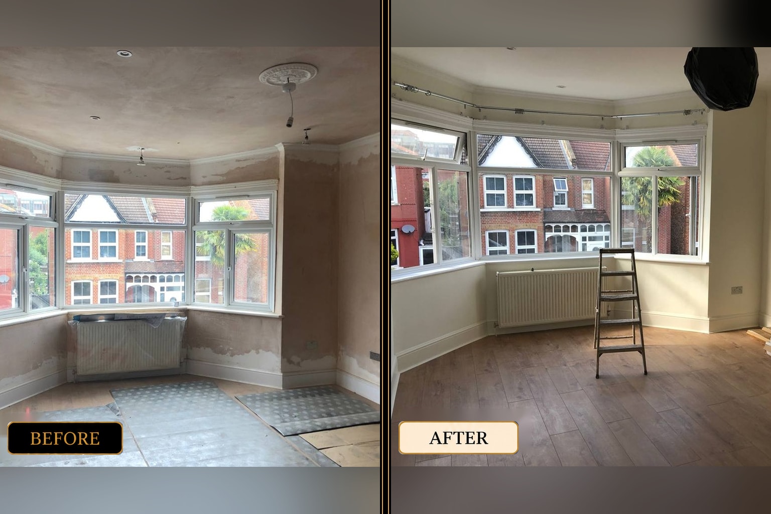 Room plastering and painting before and after — West London