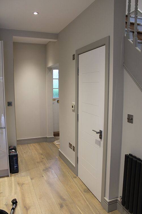 Hallway painting and decorating with neutral tones — West London