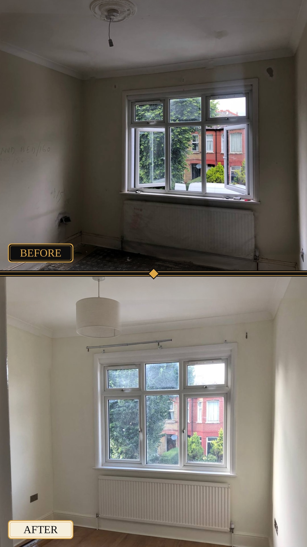 Hallway and staircase painting with white woodwork — West London